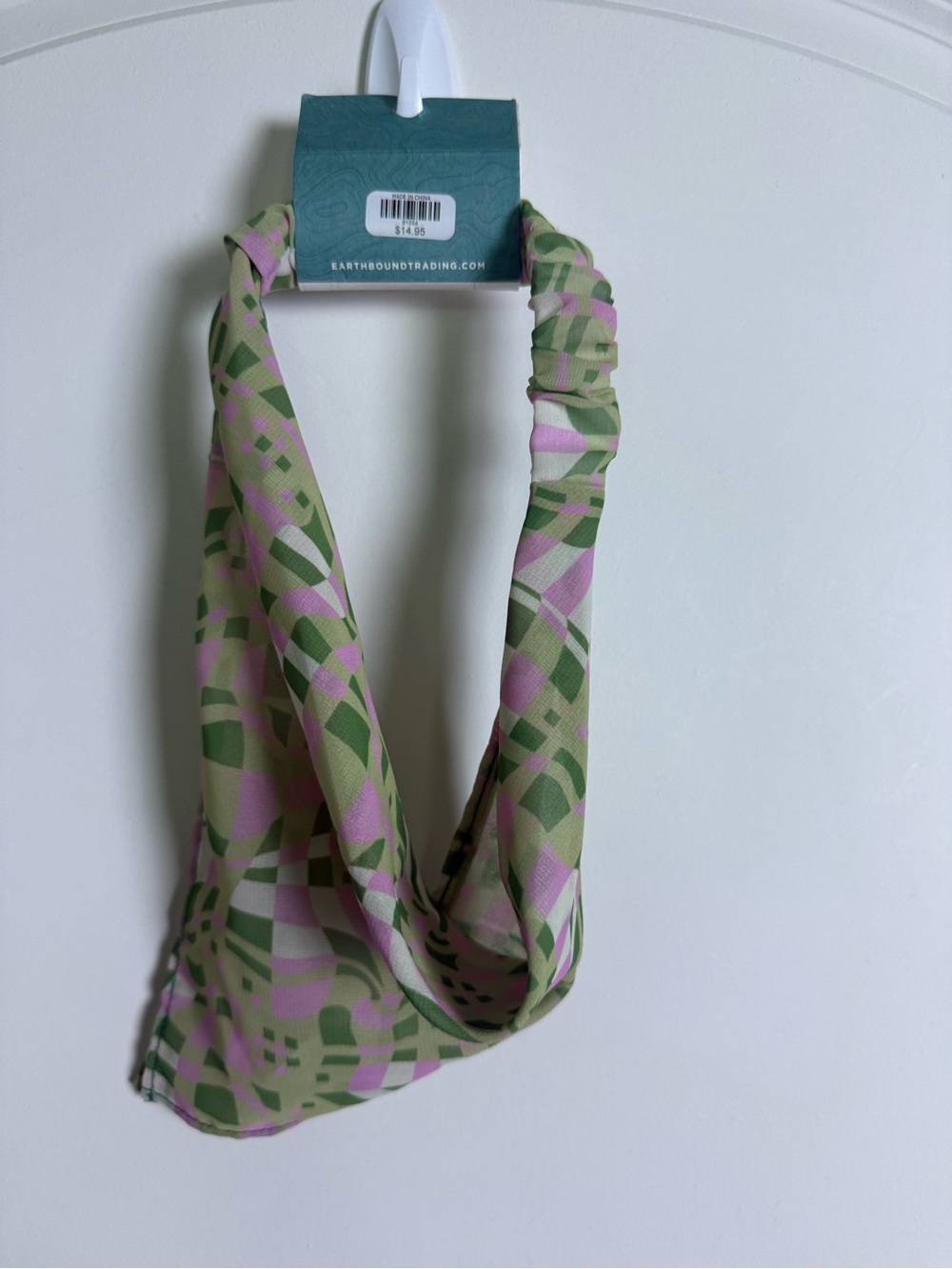 EARTHBOUND Pink & Green Patterned Fabric Headband